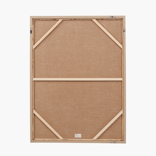 Pacific Lifestyle Natural And Grey Textured Abstract Canvas With Natural Frame