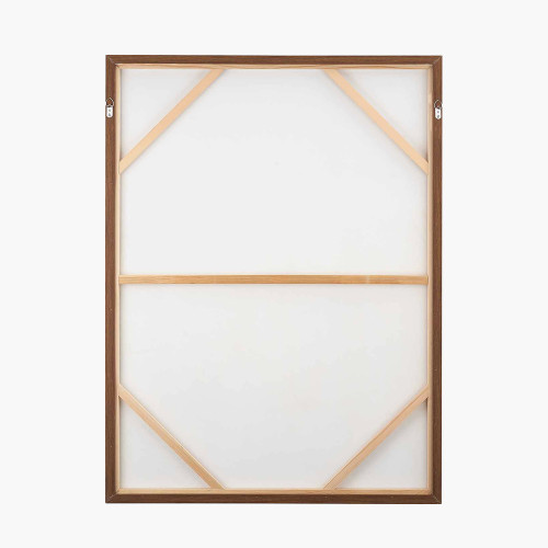 Pacific Lifestyle Natural And White Abstract Canvas With Natural Frame Large