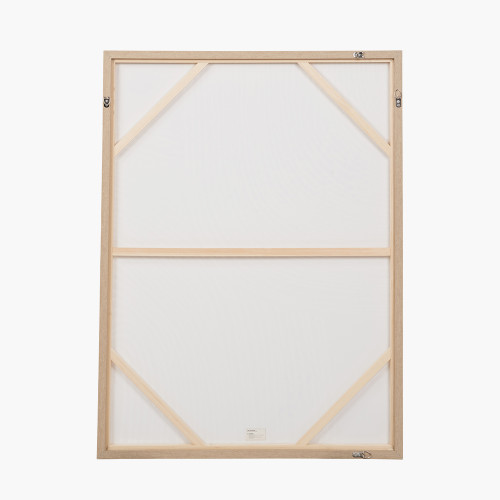 Pacific Lifestyle Natural And White Abstract Canvas With Natural Frame