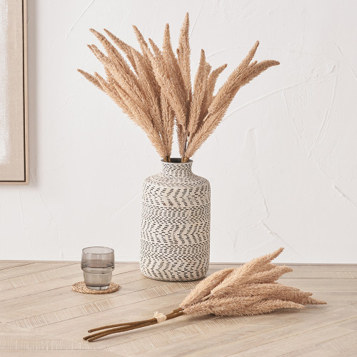 Pacific Lifestyle Natural Apricot Foxtail Hand-Tied 3 Stem Bundle Pack Of 6