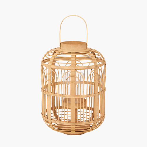 pacific lifestyle Natural Bamboo and Glass Lantern Large