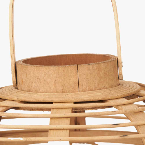 Pacific Lifestyle Natural Bamboo And Glass Lantern Small