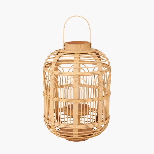 pacific lifestyle Natural Bamboo and Glass Lantern Small