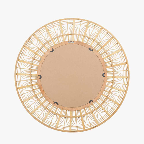 Pacific Lifestyle Natural Bamboo Frame Round Wall Mirror