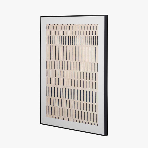 Pacific Lifestyle Natural Canvas With Black Stripe Pattern And Black Frame