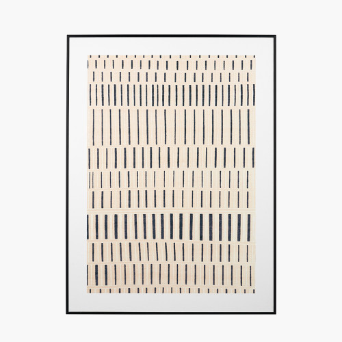 pacific lifestyle Natural Canvas with Black Stripe Pattern and Black Frame