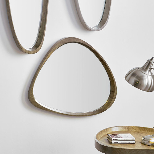 Pacific Lifestyle Natural Wood Veneer Curved Wall Mirror