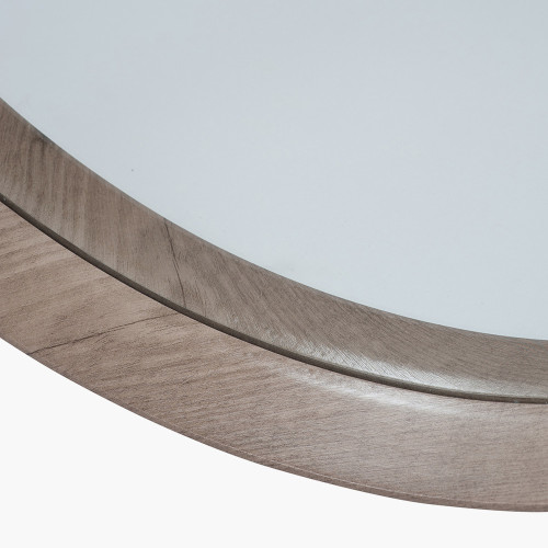 Pacific Lifestyle Natural Wood Veneer Deep Edge Round Wall Mirror Large