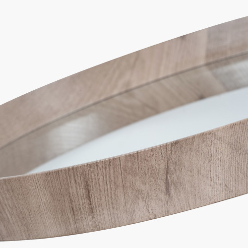 Pacific Lifestyle Natural Wood Veneer Deep Edge Round Wall Mirror Large