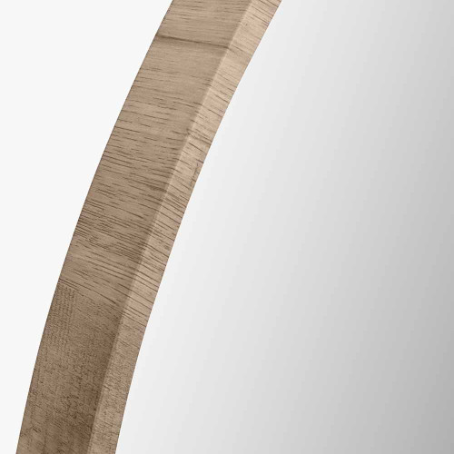 Pacific Lifestyle Natural Wood Veneer Slim Frame Round Mirror Large