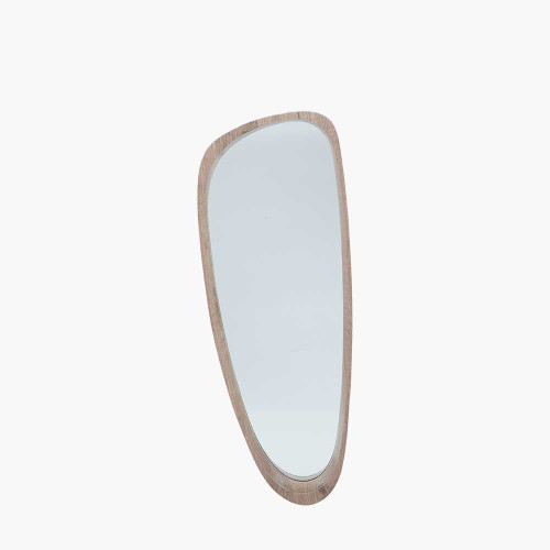 Pacific Lifestyle Natural Wood Veneer Teardrop Shaped Wall Mirror