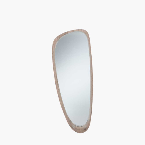 pacific lifestyle Natural Wood Veneer Teardrop Shaped Wall Mirror