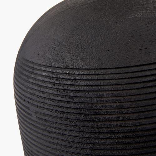 Pacific Lifestyle Nelu Black Engraved Wood Dome Table Lamp Base
