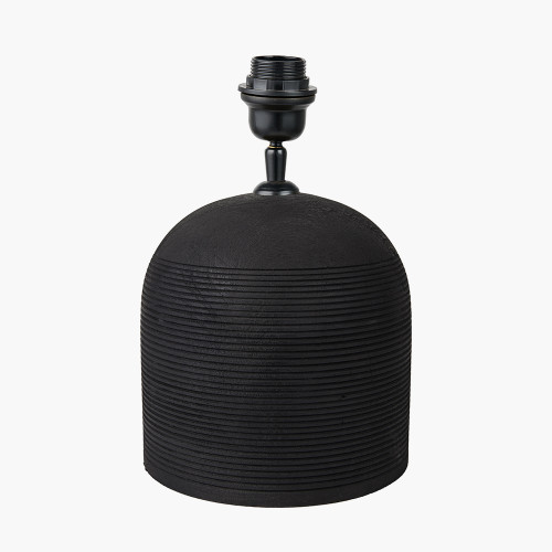 pacific lifestyle Nelu Black Engraved Wood Dome Table Lamp Base