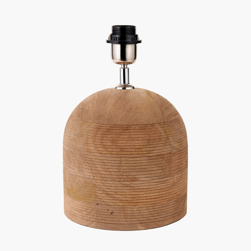 Pacific Lifestyle Nelu Natural Engraved Wood Dome Table Lamp Base