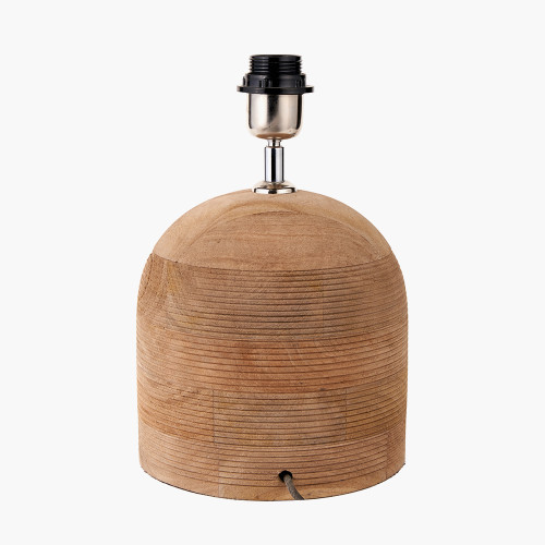 Pacific Lifestyle Nelu Natural Engraved Wood Dome Table Lamp Base