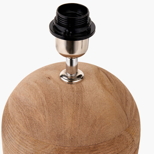 Pacific Lifestyle Nelu Natural Engraved Wood Dome Table Lamp Base