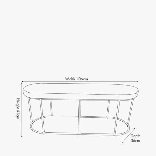 Pacific Lifestyle Nino Black Velvet And Gold Metal Bench