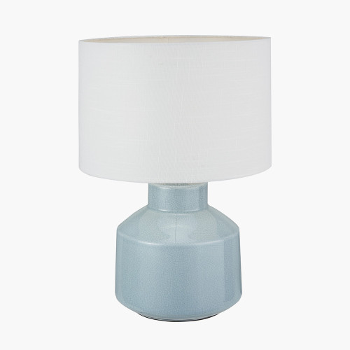 Pacific Lifestyle Nora Duck Egg Blue Crackle Effect Table Lamp