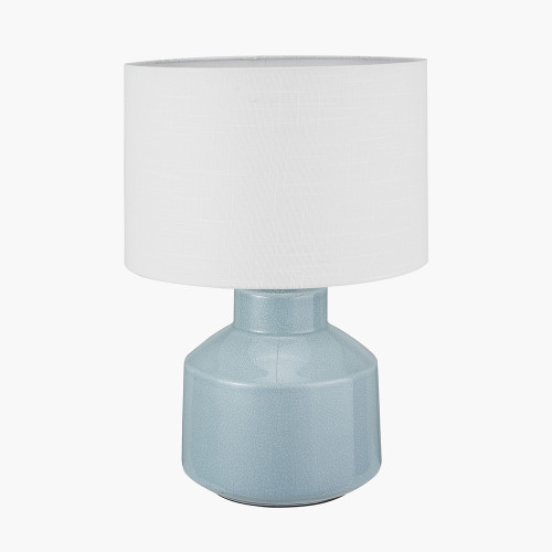 pacific lifestyle Nora Duck Egg Blue Crackle Effect Table Lamp