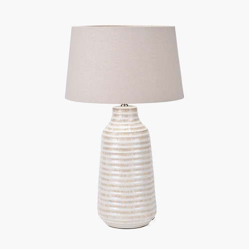 Pacific Lifestyle Nya Warm White Scratch Effect Ceramic Table Lamp