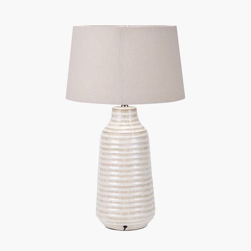 Pacific Lifestyle Nya Warm White Scratch Effect Ceramic Table Lamp