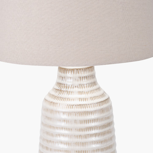 Pacific Lifestyle Nya Warm White Scratch Effect Ceramic Table Lamp