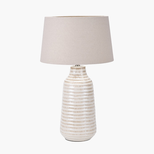 pacific lifestyle Nya Warm White Scratch Effect Ceramic Table Lamp