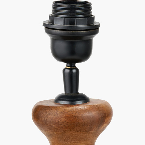 Pacific Lifestyle Nyari Brown Oiled Finish Mango Wood 3 Ball Design Table Lamp Base