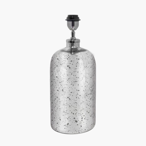 Pacific Lifestyle Ophelia Mercurial Glass Table Lamp Base With Henry 40cm Taupe Handloom Cylinder Lampshade