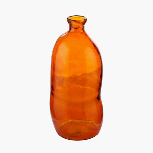 Pacific Lifestyle Orange Organic Shaped Recycled Glass Tall Vase