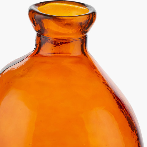 Pacific Lifestyle Orange Organic Shaped Recycled Glass Tall Vase