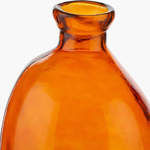 Pacific Lifestyle Orange Organic Shaped Recycled Glass Tall Vase