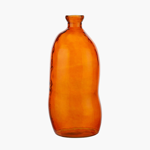 pacific lifestyle Orange Organic Shaped Recycled Glass Tall Vase