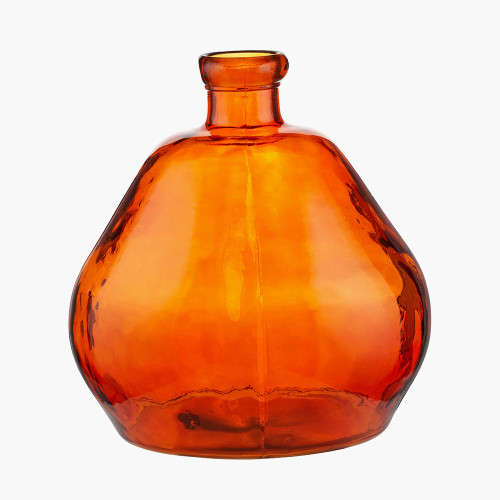 Pacific Lifestyle Orange Organic Shaped Recycled Glass Vase