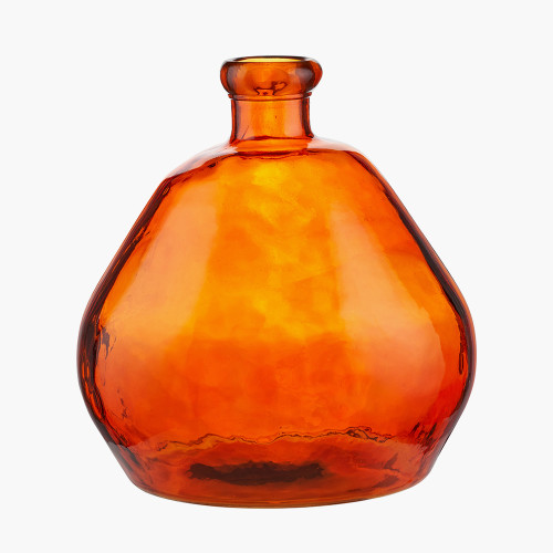 Pacific Lifestyle Orange Organic Shaped Recycled Glass Vase