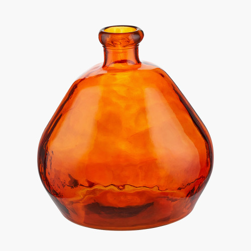 Pacific Lifestyle Orange Organic Shaped Recycled Glass Vase