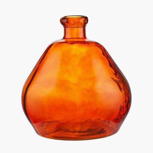 pacific lifestyle Orange Organic Shaped Recycled Glass Vase
