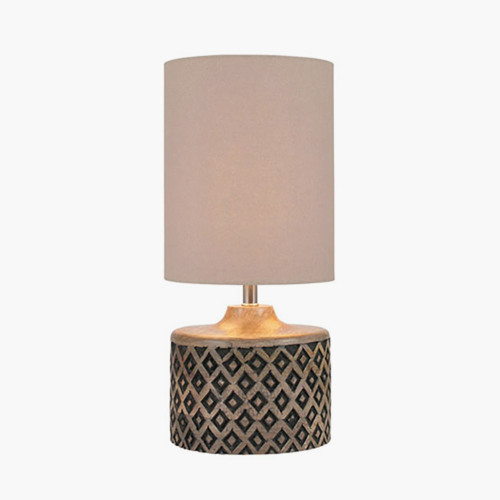 Pacific Lifestyle Orissa Short Wooden Diamond Table Lamp