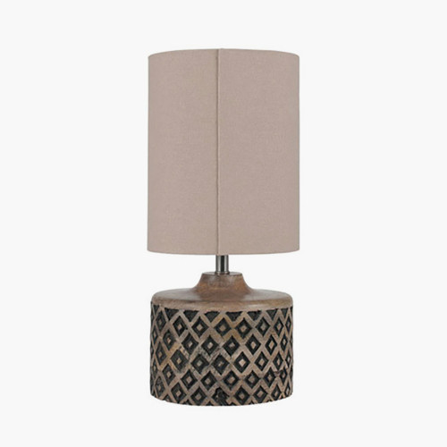 Pacific Lifestyle Orissa Short Wooden Diamond Table Lamp
