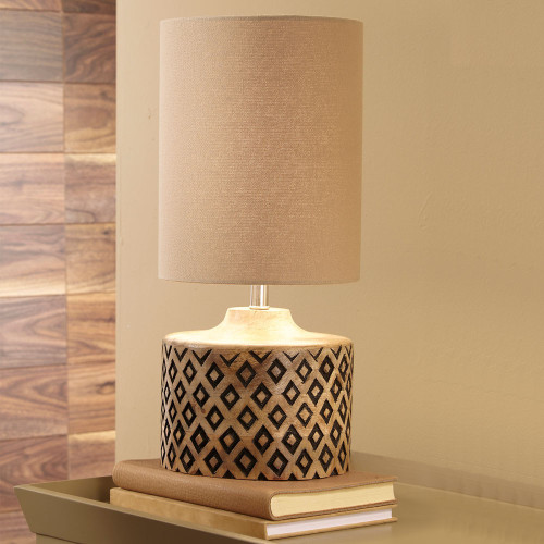 Pacific Lifestyle Orissa Short Wooden Diamond Table Lamp