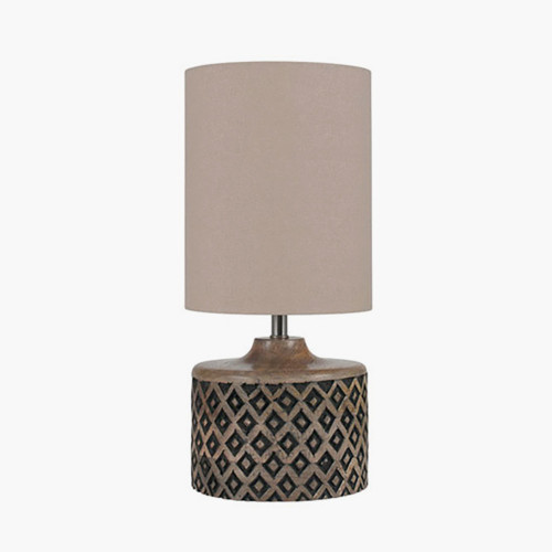 pacific lifestyle Orissa Short Wooden Diamond Table Lamp