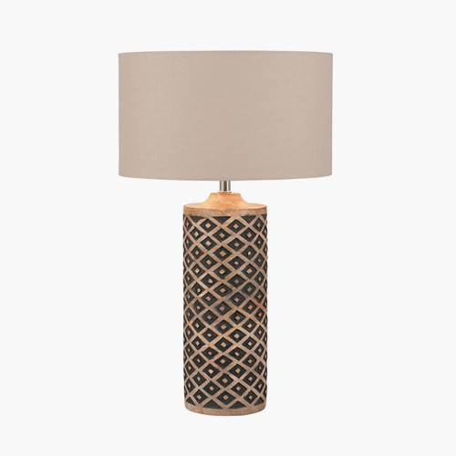 Pacific Lifestyle Orissa Tall Wooden Diamond Table Lamp