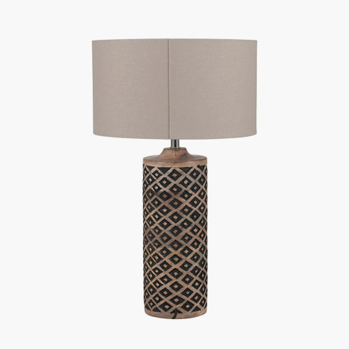 Pacific Lifestyle Orissa Tall Wooden Diamond Table Lamp