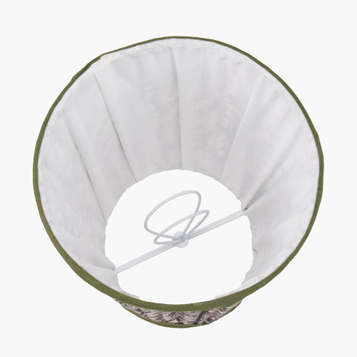 Pacific Lifestyle Ornella 14cm Green Floral Design Mushroom Pleat Tall Tapered Candle Clip Lampshade