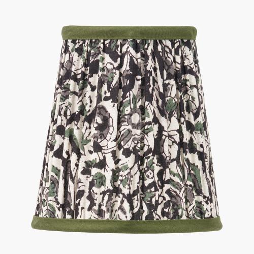 pacific lifestyle Ornella 14cm Green Floral Design Mushroom Pleat Tall Tapered Candle Clip Lampshade