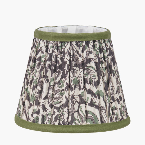Pacific Lifestyle Ornella 16cm Green Floral Design Mushroom Pleat Tapered Lamp Shade