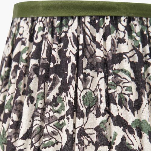 Pacific Lifestyle Ornella 16cm Green Floral Design Mushroom Pleat Tapered Lamp Shade