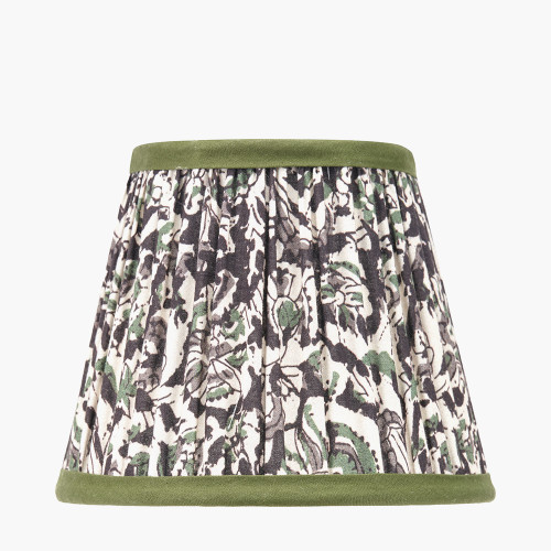 pacific lifestyle Ornella 16cm Green Floral Design Mushroom Pleat Tapered Lamp Shade