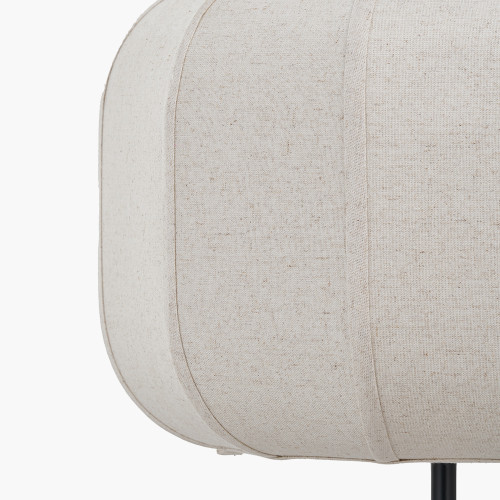 Pacific Lifestyle Oscar Black Metal And Natural Linen Structured Floor Lamp